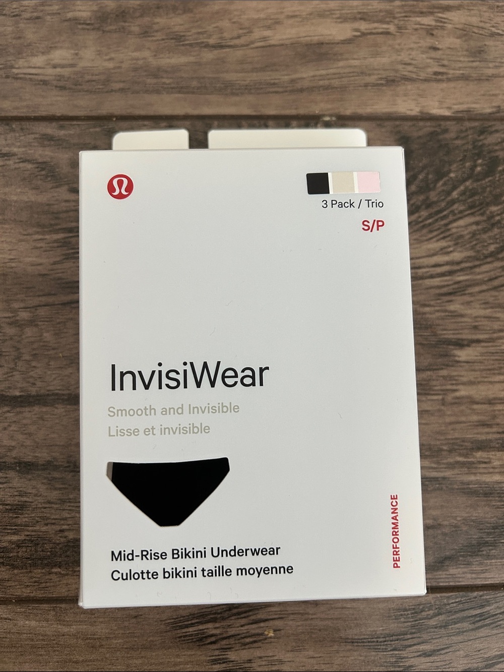 New Lululemon InvisiWear Mid-Rise Bikini Underwear (2 out of the 3 pack), Size S